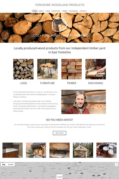 Yorkshire Woodland Products website homepage screenshot by Wild Agency Ltd