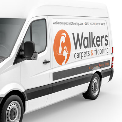 Walkers Carpets and Flooring van decal design by Wild Agency ltd