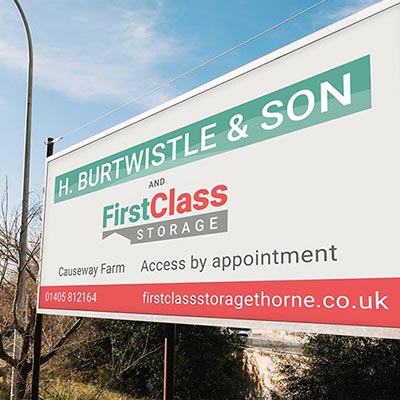 H burtwistle & Son First Class Storage sign signage design by WILD Agency