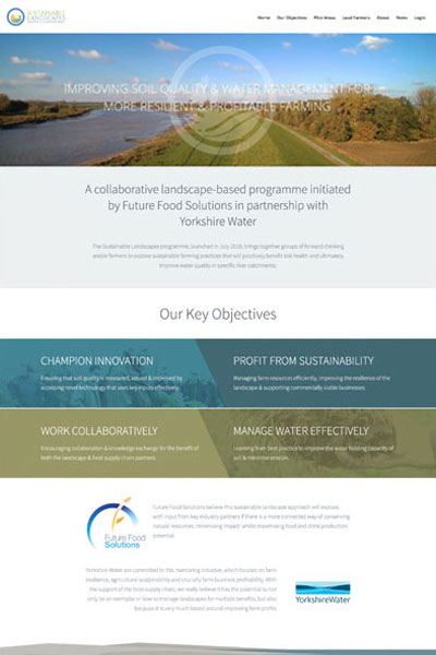 Website screenshot of Sustainable Landscapes website homepage