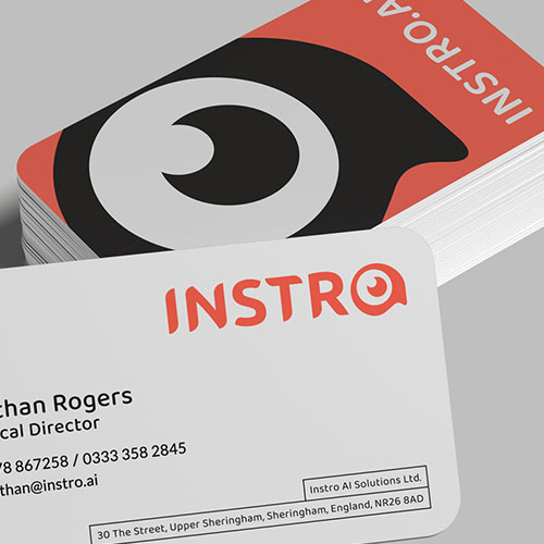 Instro AI business card design by Wild Agency