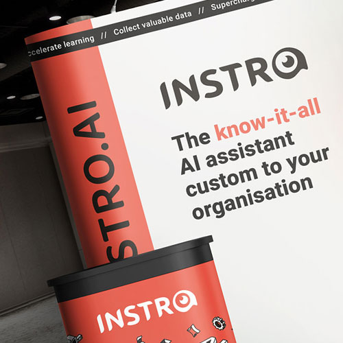 Instro AI exhibition stand design by WIld Agency