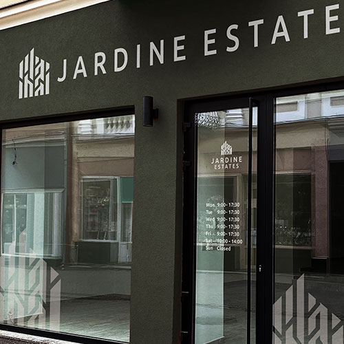 Jardine Estates estate agents store front facade concept by Wild Agency